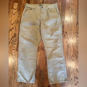 CE Schmidt Pants Mens Khaki Cotton Flat Front‎ High Rise Pockets Cargo 36 x 32